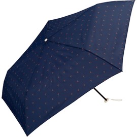Wpc. AL02-024-002 Rain Umbrella, Cherry, Mini, Navy, Folding Umbrella, 21.7 inches (55 cm), Women's, Ultra Lightweight, 4.1 oz (115 g), Compact, Lightweight, Slim, Easy to Store in Small Bags,