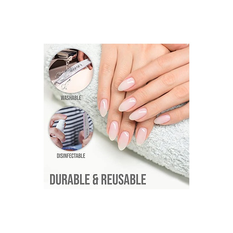 Lima de uñas de grano 100/180 para uñas naturales, uñas