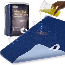 Alsunny Waterproof Bed Pads with Sturdy Handles, Hide Stains, Non Slip, Heavy Absorbency for Incontinence Adults & Elderly