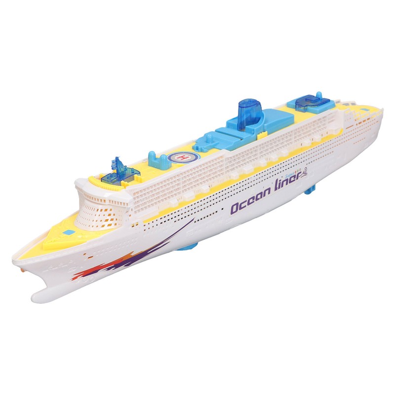 Kids Cruise Ship Model Sound Effects LED Light Universal Rotation