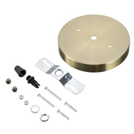 Aspen Creative 21512-41 Chandelier & Light Fixture Canopy Kit, 5-1/8" Diameter, 7/16" Center Hole, 1 Pack, Antique Brass