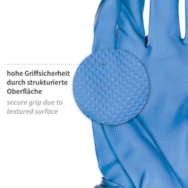 FRANZ MENSCH Hygostar Professional Chemical Protection Gloves, Nitrile, Blue, 9/L, L: 34 cm, Pack of 1