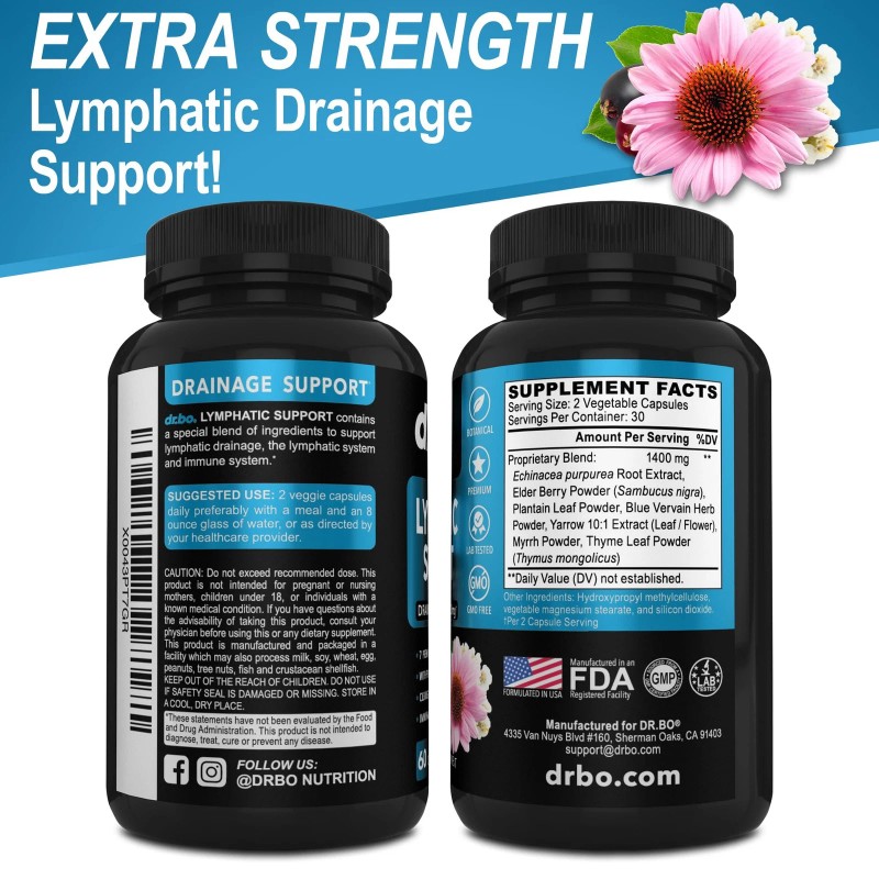 Lymphatic Drainage Supplements Pills - Lymphatic Support Total Herbal Cleanse...