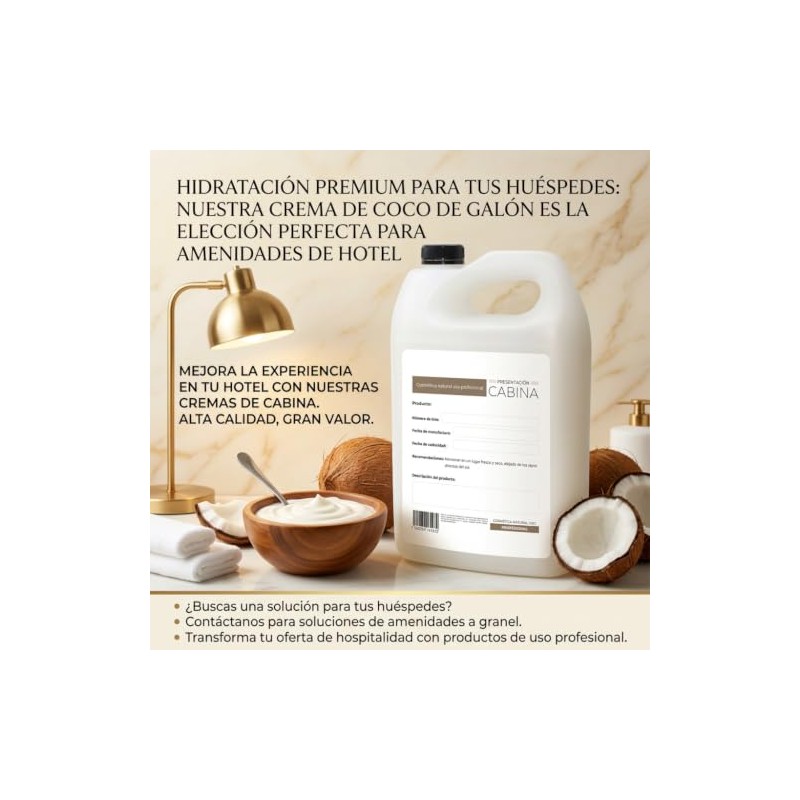Crema Corporal Líquida Vegana de Coco 1 Galón