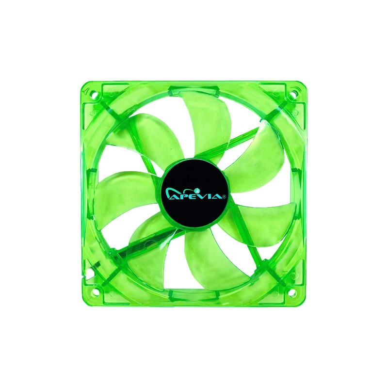 Apevia CF512L-GN 120mm 4pin+3pin Silent Green LED Case Fan (5-pk)