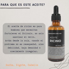 50 ML Aceite de Ricino Puro para Hombre – Fortalece el Folículo y Estimula el Crecimiento en Barba, Cabello y Zonas Débiles 100% Natural MENSKINCARE.MX