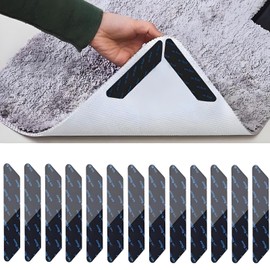 JCUQGDOO Rug Grippers for Laminate Floors, 12-Piece Carpet Gripper Reusable Non Slip Rug Grip Washable Rug Gripper – Anti-Slip Rug Tape Keeps Rugs Secure Prevents Sliding for Home