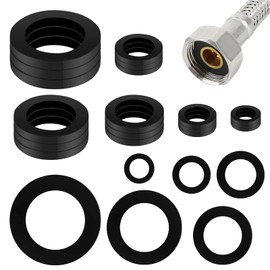 24pcs Rubber Hose Washer, 6 size Plastic Flat O-ring Gasket, Tap Sealing Rings Hose Rubber Shower Hose Washers Tap Connector Washers for Connecting for pipes, faucets, mechanical repair