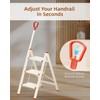 ASPERALD Step Ladder with Single-Handrail,Foldable Step Stool with Anti-Slip Wide