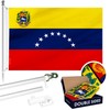 Flag Pole 6Ft Silver & Venezuela Venezuelan Flag 3x5FT Double