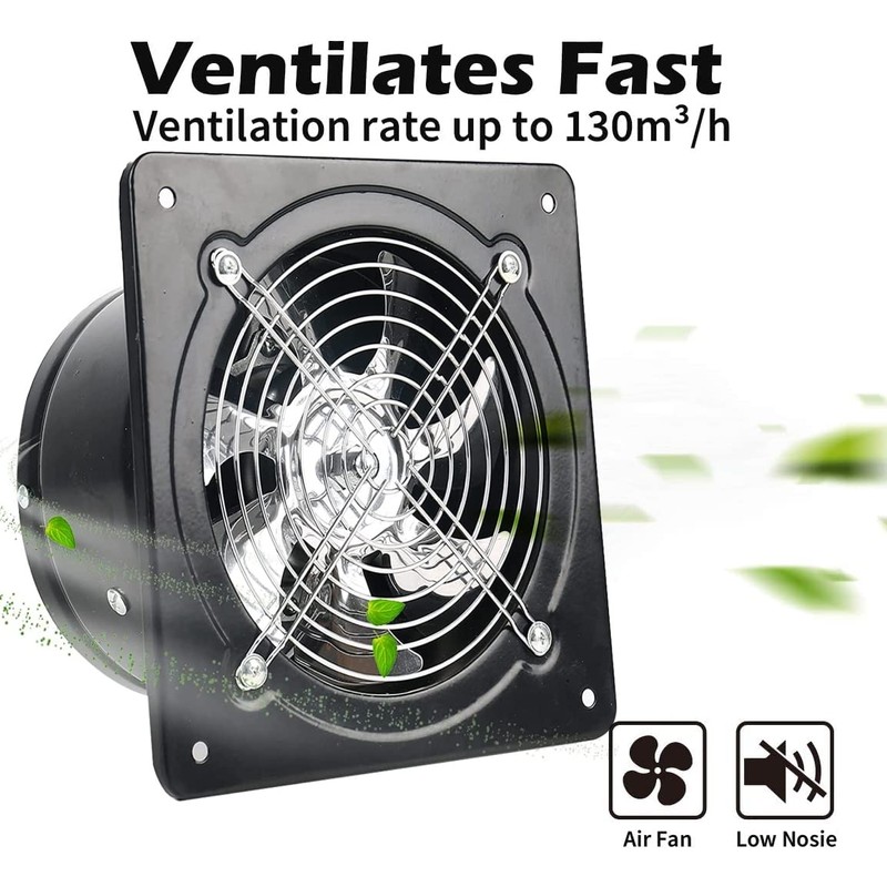 Nalle 8 inch Exhaust Fan 80W 500CFM Through-wall installation Ventilation