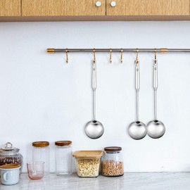 RJ Legend 304 Stainless Steel Soup Ladle 3.7" - Safe Way to Cooking & Frying Food, Smooth Finish and Round Edges with Heat Resistant Handle