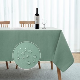 Softalker Spring Jacquard Rectangle Tablecloth - Geometric Line Damask Table Covers Waterproof Stain Resistant Washable Polyester Table Cloths for Indoor & Outdoor(60 x 60 inch,Light Green)