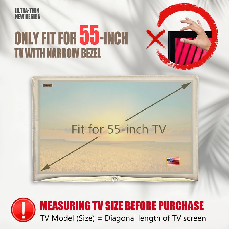 IC ICLOVER 55 inch Outdoor TV Cover for Slim TVs,