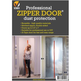 Professional Zipper Door, Dust Protection Wall, Barrier for Dust Containment - Heavy-Duty Construction Access Door - Plastic Sheeting Temporary Door, Zipper Barrier Room Seal - Reusable Doorway