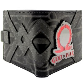 God of War Omega Runen Metall-Emblem Geldbörse/Geldbeutel Bi-Fold ID & Kartenhalter, Schwarz