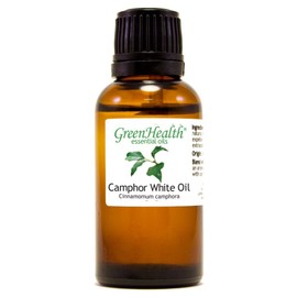 Camphor White – 1 fl oz (30 ml) Glass Bottle w/ Euro Dropper – 100% Pure Essential Oil – GreenHealth