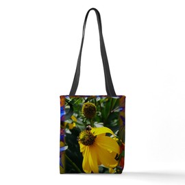 CafePress Bee And Flower 13"x13" Reusable Grocery Shopping Sling Tote Bag