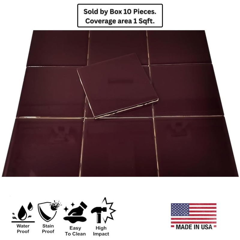 4 in Ceramic Tile Gloss 4 1/4" Box of 10