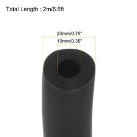 Rebower 3/8" Pipe Insulation Tubing Heat Preservation Foam Tubing Handle Grips, [for Plumbing Insulation Wrap] - 6.6ft/Black