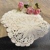 PHANTOMON Crochet Doilies Handmade Round Cotton Lace Table Placemats Knitted