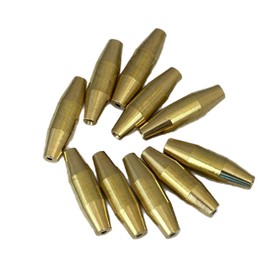 Musky Bucktail Magnum Brass Lure Bodies & Solid Smooth Beads & Hex Beads for DIY Lure Making Parts Inline Spinners,Rooster Tails,Carolina Rigs & Texas Rigs 10PK (BR Body 10pk Bucktail Mag. 66 BR)