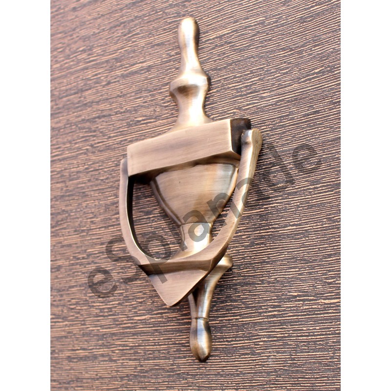 eSplanade VZN283 Georgian Design Oval Brass Door Knocker, Yellow