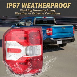 Tail Light Assembly Compatible with 2022 2023 2024 Ford Maverick XL XLT Rear Brake Lamp Left Driver Side Halogen Type LH Taillight NZ6Z-13405-A NZ6Z-13405-C FO2800288