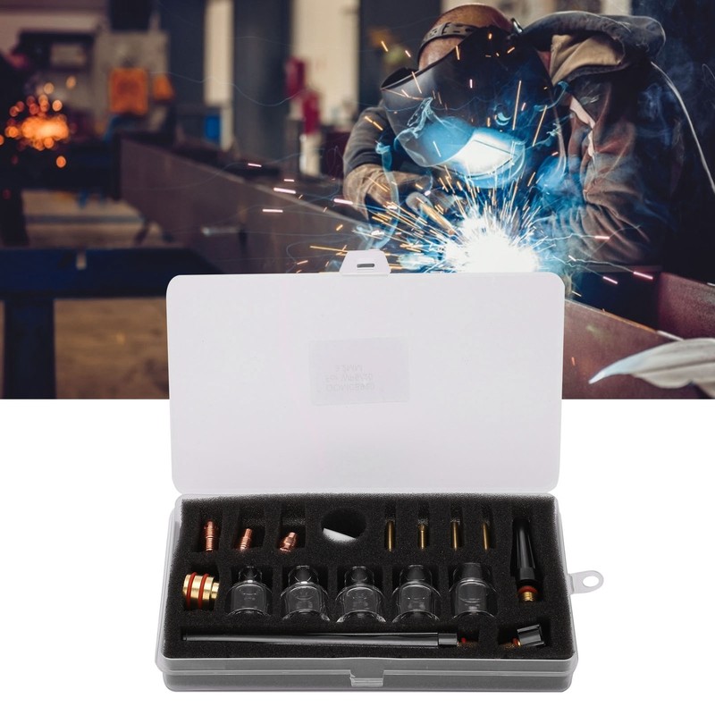Welding Torch Accessories Kit Glass Cup Nozzle Brass Consumables for
