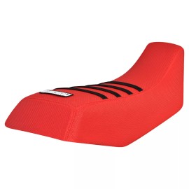 Honda Fourtrax TRX 70 Gripper Seat Cover 1986 - 1987 ALL RED / BLACK RIBS  #279