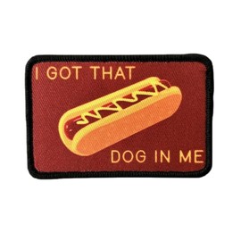 Patches for Backpacks, Funny I Got That Dog in Me Hot Dog Printing Patches Tactical Patches, Military Style Hook and Loop Badges, DIY Morale Applique Accessories for Jacket, Backpack, Hats