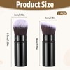2PCS Retractable Makeup Brush, Travel Kabuki Powder Makeup Brush, Foundation