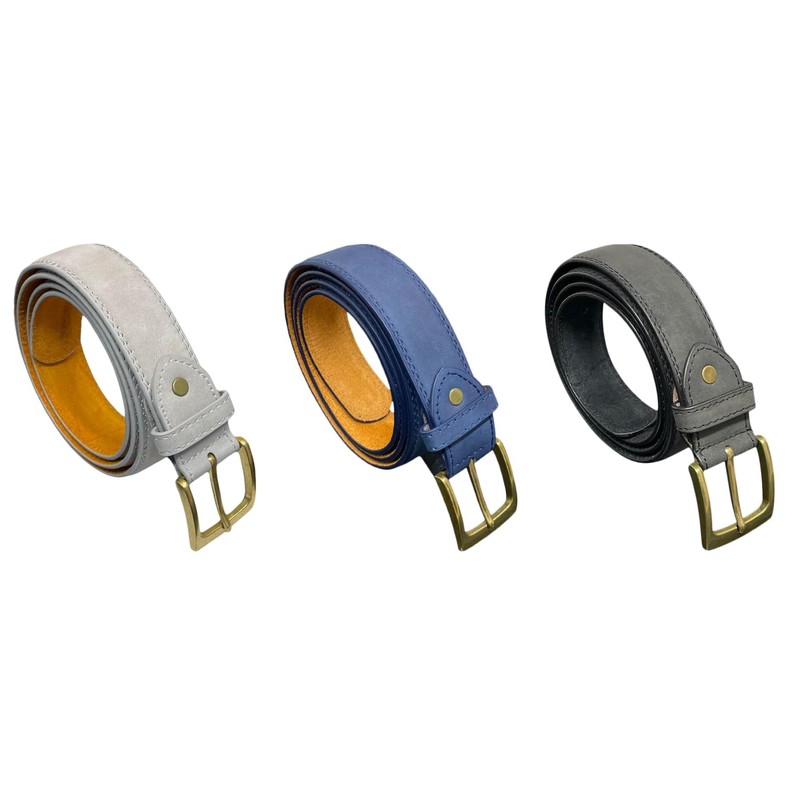 Men's Leather Lined Belt, 3 Colours, 1.25" Wide, Belts for