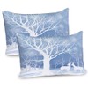 Ambesonne Winter Pillow Sham Set of 2, Abstract Winter Imagery