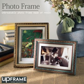 Antique Style Photo Frame, Stylish, Resin Design, For Landing, Retro, Antique, Vintage, Wall Hanging, For Tabletop, Vertical & Horizontal Use (2L Version, Green)