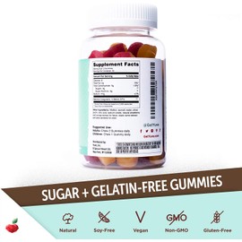 Yuve Vegan Probiotic Sugar-Free Gummies - 5 Billion CFU - Promotes Digestive Health & Immunity - Helps with Constipation, Bloating, Detox, Leaky Gut & Gas Relief - Natural, Non-GMO, Gluten-Free - 60ct