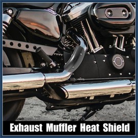 INFINAUTO 1 Set Motorcycle Exhaust Muffler Pipe Heat Shield Guard Cover 7.60" Stylish Design