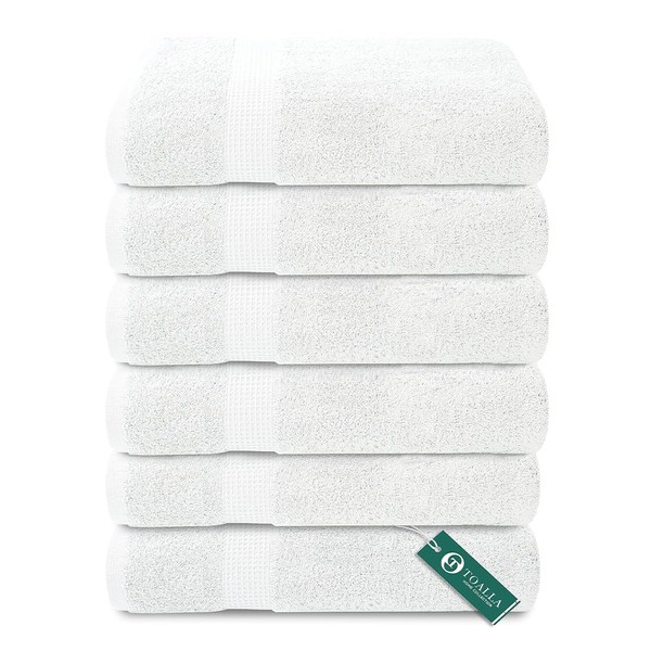 TOALLA Terry Bath Sheet Set of 6 White Bath Towels