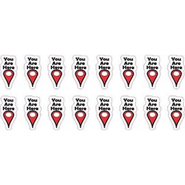 StickerTalk You are Here Pointer Vinyl Stickers, 1 Sheet of 16 Stickers, 0.5 inch by 1 inch Each