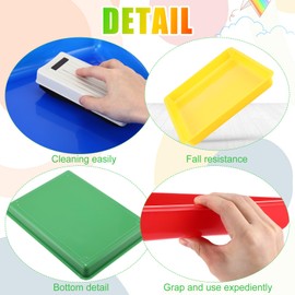 Hoteam 10 Pcs Flat Storage Organizer Tray Bin Letter Size Paper Tray for Classroom Plastic Stackable File Organizer for School Office Teacher Book Organization(Bright Color,16.14 x 11.81 x 1.38 Inch)