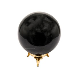 Amazing Gemstone Black Tourmaline Crystal Ball with Stand - 3" Inches Large Crystal Sphere Meditation Balls for Witchcraft and Decorative Balls