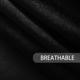 Black Sheer Curtains 63 inches Long Living Room Curtain Sheers Basement 2 Panels Voile Linen Textured Transparent Bedroom Drapes Rod Pocket Kitchen Dining Window Treatment Set