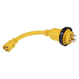 ZTUOAUMA 30A 1FT Heavy-Duty Pigtail Shore Power Dogbone Adapter Power Cord 691975 Compatible with Male L5-30P to 5-15R Female Twist Lock L5-30 Plug to 5-15 Receptacle for RV and Marine
