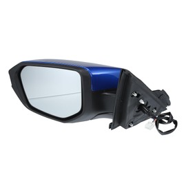 X AUTOHAUX Door Mirror Assembly Left Driver Side for Honda Civic 2016-2021 Power Glass Non-Heated Manual Folding 3 Pins Blue Paint to Match Replace No.76251TBAA11ZF