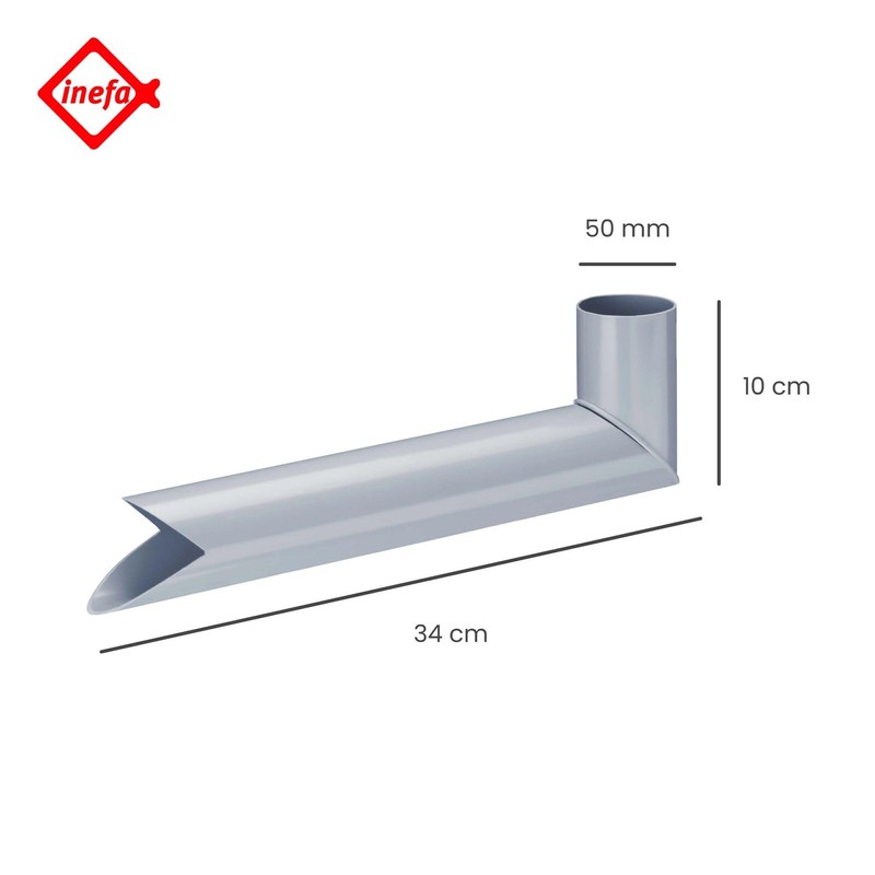 INEFA Gargoyle Downpipe, PVC DN50 / 50 mm Grey Transition