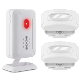 GREENCYCLE Wireless Motion Sensor Alarm, IP64 Waterproof 350M Long-range Split Driveway Alarm, Door Entry Door Bell Chime for Business Home Security 2 transmitters 1 Alarm