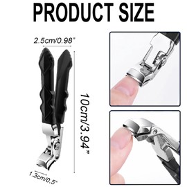 Wzenclave Toe Nail Clippers Clip Long Hand Angled Head Toe Nails Clippers for Thick Nails Ergonomic Toenail Clipper for Thick Nails Heavy Duty Nails Cutter Easy Trimming for Men Women Senior and Adul