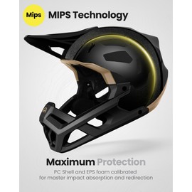 OutdoorMaster MIPS Full Face Mountain Bike Helmet for Men & Women - Two Removable Chin Pad, Ventilation Lightweight - Racing Downhill DH BMX MTB Helmet