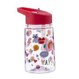 HOX 350ml Kids Water Bottle - BPA-Free Plastic PP, Flip-Top Lid, Reusable & Leak-Proof Design, Lightweight & Durable for School & Travel - Girl Power