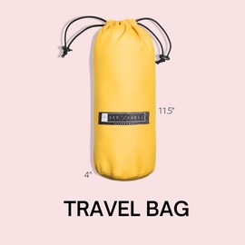 BAY LAUREL Turkish Beach Towel with Travel Bag 39 x 71 Quick Dry Sand Free Lightweight Large Oversized Towels Light (Powder with Yellow Bag)